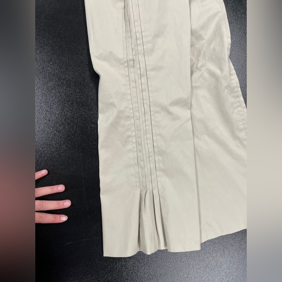 Akris Punto Khaki PinTuck Side Panel Cropped Pants Sz 6 - Picture 6 of 9